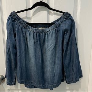 Cloth & Stone Women's Boho Denim Off-Shoulder Top